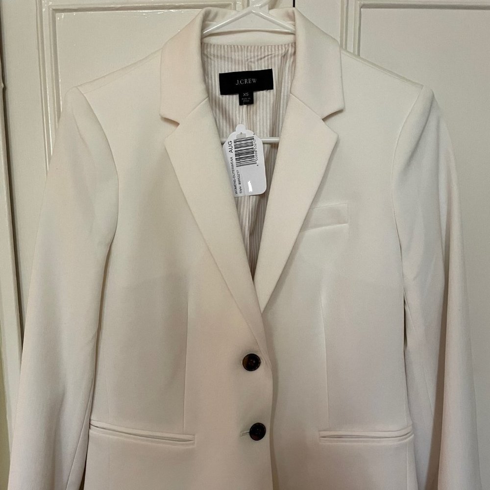 J.Crew Women's Schoolboy White Blazer/Suitcoat/Jacket